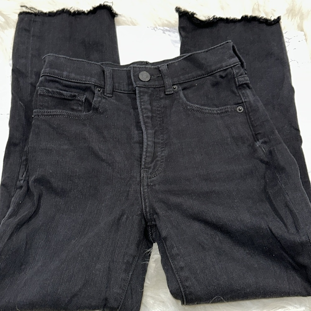 Express Women's Black Jeans cropped high rise size 0
